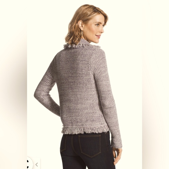 CHICO’S - Women’s Freida Fringed Open Cardigan Sweater Jacket Chico’s 1 - Size M - Picture 4 of 13